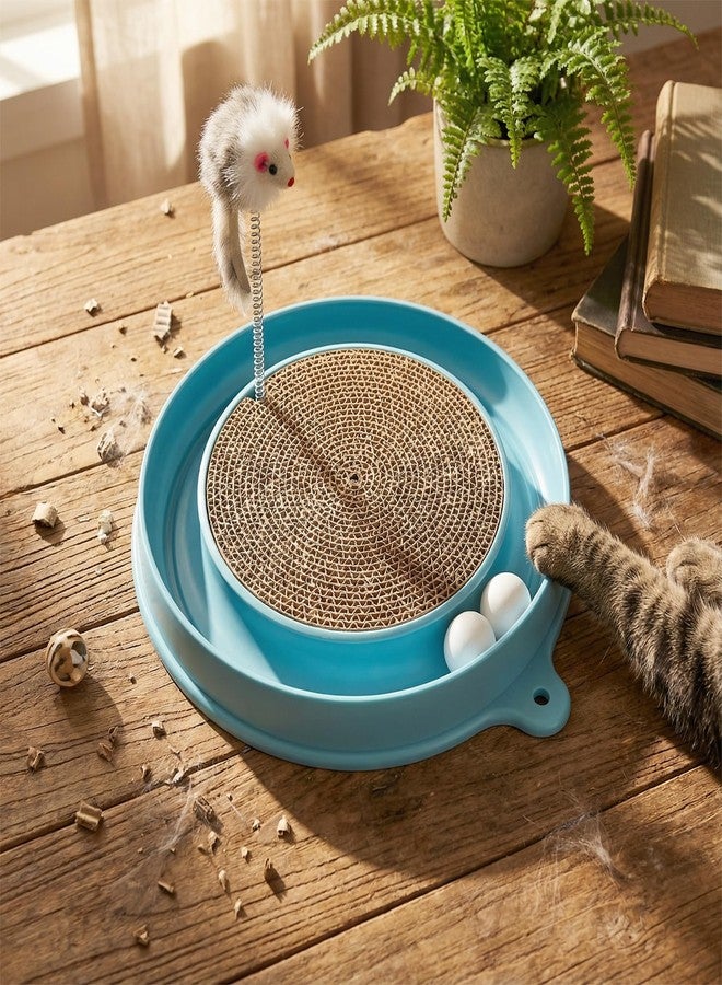 AceOrbit 3 Pcs Cat Ball Track Toy, Include 1 Round Cat Scratcher Toy with 2 Cats Scratching Board Pad Replacement, Interactive Toys Track and Plush Mouse Toys for Indoor Cats Kitten - Image 5